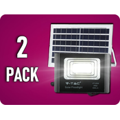V-TAC LED sončni reflektor z 12W solarno ploščo, 550 lm, IP65, 5000 mAh/2-PACK! Farba svetla: Dnevna bela