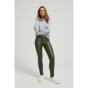 Womens waxed narrow trousers MOODO - olive