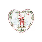 Heart-shaped platter, porcelain, 20x19 cm, JOYFUL SANTA - Nuova R2S