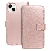 OEM Torbica MEZZO Book za iPhone 14 Plus, mandala, zlato-roza