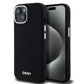 DKNY Etui DKNY Liquid Silicone Small Metal Logo MagSafe za iPhone 15/14/13 - črno
