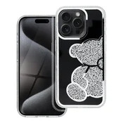 OEM Etui TEDDY BEAR za iPhone 15 Pro, srebrno