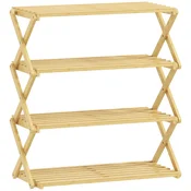 Homestar Stojalo za čevlje 4 nivoji 60x29x67 cm naravno