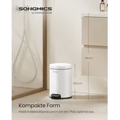 Songmics Kopalniški pedalni koš 173x224x254 cm bel