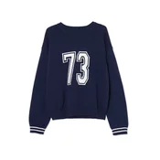 Cropp - Džemper s printom - navy
