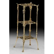 Casa Padrino Luxury Baroque Flower Etagere Gold H. 64 cm - Bronze Flower Table - Baroque Furniture