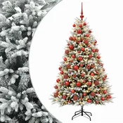 Vidaxl Umjetno božično drevo z okrasnimi kroglami 240 cm 300 LED