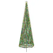 Vidaxl LED novoletna jelka iz tinsel traku s klinom EKENAS 500 cm