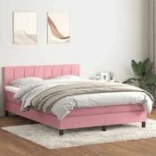 vidaXL vidaXL Box spring postelja z vzmetnico roza 160x210 cm žamet, (21792556)