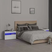 Vidaxl vidaXL Nočne omarice z LED osvetlitvijo, komplet 2 kosov, siv hrast sonoma, 60x35x40 cm