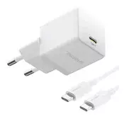 BASEUS PALM 1C glavni punjač s Type-C priključkom 20W, PD brzi punjač 3.0 + Type-C kabel, BIJELA P10111602213-01