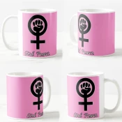 Keramicka šolja Feminizam, 330ml, Roze