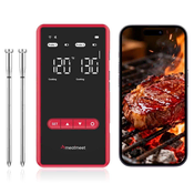 slomart Kuhinjski termometer Meatmeet X Pro z aplikacijo Bluetooth/WiFi za žar, pečico, prekajevalnico - črn