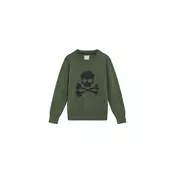 Scalpers Pulover Skull Intarsia  antracit / kaki