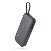 Prenosna baterija 20000mAh USB-A USB-C z vgrajenim kablom USB-C 55W - siva