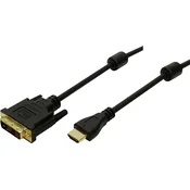 KABEL HDMI/DVI Digital (18+1) M/M  2,0m LogiLink pozlaeeni kontakti in feritno jedro