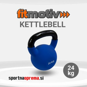 Fitmotiv Kettlebell 24 kg – kettlebell utež iz litega železa prevlečena z neoprensko gumo
