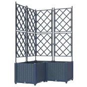 Vidaxl Vrtni lonček 3 szt. Siva 80 x 80 x 143 cm Plastika
