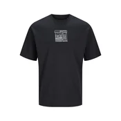 JACK & JONES Majica Doodle črna / bela