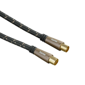 HAMA Antenski kabel, koaksijalni utikač - koaksijalna utičnica, metal, pozlaćen, 5,0 m, 120 dB