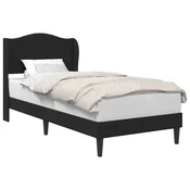 Vidaxl Konstrukcija postelje z vzglavjem Črna 80 x 200 cm Umetno usnje