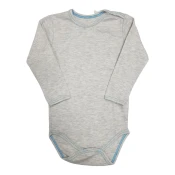 BUNNY BOO Bodi za bebe dugih rukava, Sivo-plavi