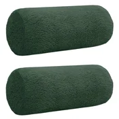 Vidaxl Prevleka za blazino 2 kos HEERLEN Temno zelena O 15 x 40 cm