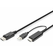 Digitus displayPort - HDMI kabel, 2m AK-330111-020-S