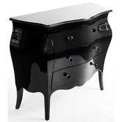 Casa Padrino luxury baroque chest of drawers high gloss black - Handmade solid wood dresser with 3 drawers - Luxury furniture in baroque style - Baroque furniture - Baroque furnishings