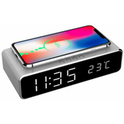 GEMBIRD Digitalni sat + alarm sa bezicnim punjenjem telefona /DAC-WPC-01-S/ srebrna