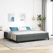 Postelja z vzmetnico Temno siva 200 x 200 cm blago