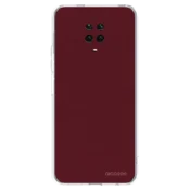 Silikonski prozorni ovitek za Xiaomi Redmi Note 9S - Burgundy red