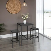 Songmics Set barske mize z 2 stoli 60x60x90 cm črna