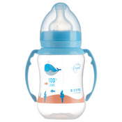 Polipropilenska boca s ruckama Zizito - Little Angel, plava, duda 3 kapi, 250 ml