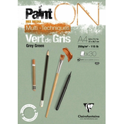 Clairefontaine PaintOn Mix Media lepljen blok 250 g - 30L A4 sivo zelena