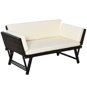 Homestar Vrtna zofa za 2 osebi zložljiva 129x63x67 cm rjava