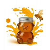 shumee 30ml kozarec z motivom medvedka za med, likerje, začimbe, marmelade, dekorativni stekleni kozarec