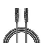 COTG15012GY200 DMX Adapter Cable XLR 3-Pin muski na XLR 3-Pin zenski, Nickel Plated, 20m, Round, PVC