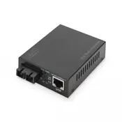 Gigabit Ethernet PoE+ Media Converter, Multimode 802.3at, 30W, SC connector, up to 0.5km