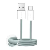 shumee Fabrik 2.0 10W 1,5 m pleten USB-A - USB-C kabel - zelen
