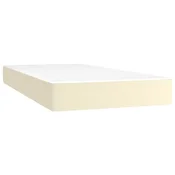 Vidaxl Vzmetnica z žepkasto vzmetjo srednje trdote krem 80x200x20 cm umetno usnje