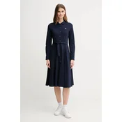 Bombažna obleka Lacoste mornarsko modra barva, EF5299
