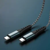 Infostyle Polnilni in podatkovni kabel iz USB C v USB C - Črna Črna