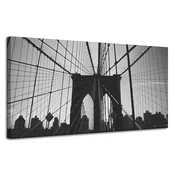 shumee Platno s tiskom Arhitektura Brooklynski most 120x60 Črno-belo ZDA