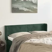 Vidaxl vidaXL Vzglavje s krilci temno zeleno 147x16x78/88 cm žamet