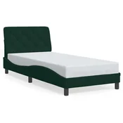 Vidaxl Posteljni okvir brez vzmetnice temno zelen 80x200 cm žamet