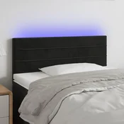 Vidaxl vidaXL Vzglavje postelje z LED diodo črno 100x5x78/88 cm žamet