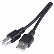Kabel USB-A/USB-B, 2.0, polnjenje, podatki, 2 m, črni