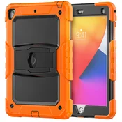 NIKCORP Ovitek za iPad Air 3/Pro 10.5 robusten s stojalom, troslojni silikonski etui za popolno zaščito in otroke, oranžen, (5000138871)