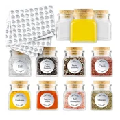 shumee 20X Kozarci za začimbe, zelišča, sveče, kozarce 120 ml + 252 belih nalepk